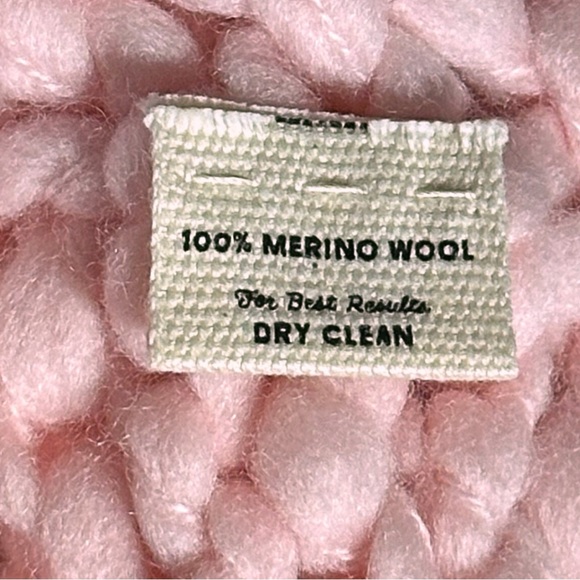 Free People x Loopy Mango Cabin Fever Pink Cable Sweater Tunic OS Merino Wool - Picture 7 of 8